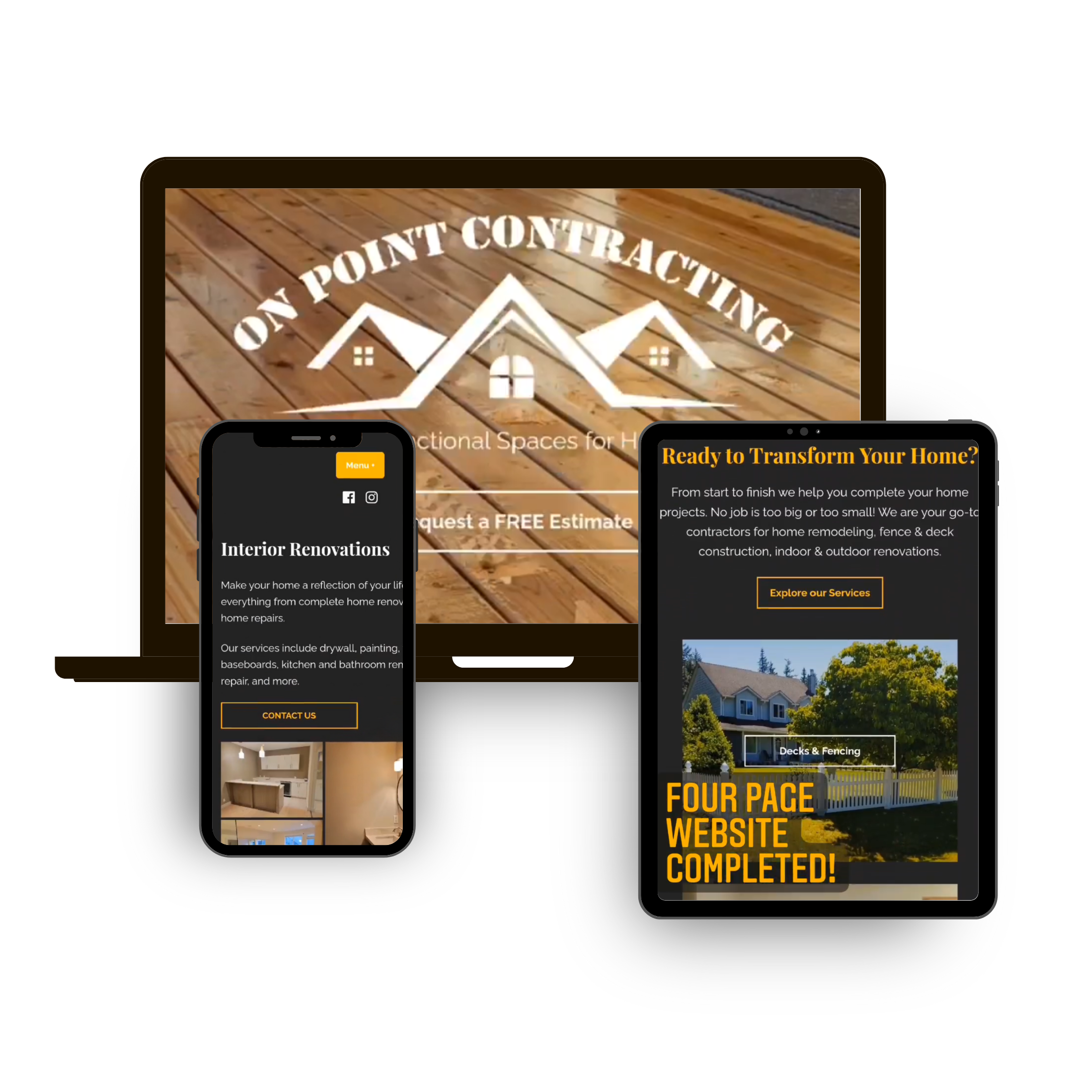 cost-effective website design - onpoint contracting